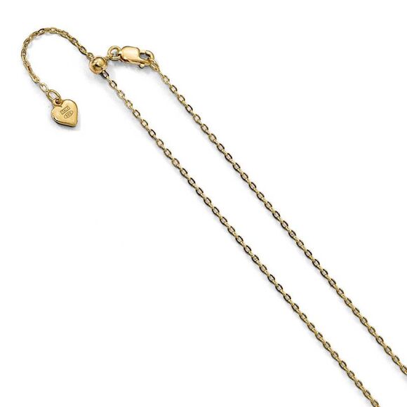 1.4mm Gold-Tone Plated Sterling Silver Adj Cable Chain Necklace, 30-In - Picture 1 of 5